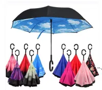 Newreverse parasole wiatroszczelna warstwa odwrócona odwrócona parasol wewnątrz stojak wiatroodporny parasol odwrócony parasole morskie żeglugi rra7892