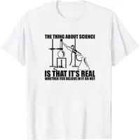 Erkek T-Shirt Bilim Gerçek İnanıyor ya da Değil Tişört Yaz Komik Deney T Gömlek Sevgilisi Kısa Kollu Öğrenci için Mizah Hediye