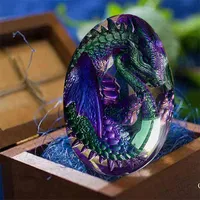 NXY装飾溶岩ドラゴンエッグ樹脂像像の装飾的な恐竜の卵彫刻クリスタル宝石のお土産家の装飾コレクション子供用ギフト玩具0124