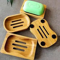 Bathroom Bamboo Soap Dish Biodegradable Natural Drain Rack Wooden Durable Ecological Home Storage Organizer Eco Friendly Products RRF12752