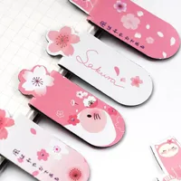 Bookmark Sharkbang 3pcs/Lot Kawaii Cherry Blossoms Metal Magnet Mark Creative Decorative Paper Cards School Stationery Supplies