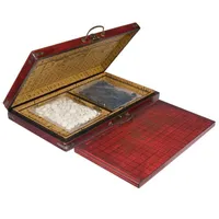 Wholesale cheap Chinese Go Game Set Leather Box Goban Board and Stones