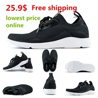 25.9 $ Precio más bajo Zapatillas para correr en línea Negro Blanco Cómodo Moda transpirable Moda al aire libre para mujer Zapatillas deportivas para correr Tamaño de caminar 40-46