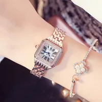 Luxury Ladies Watch Quartz Fashion Top Brand Original Women Watches With Rhinestone Square Bracelet Gift Wristwatch Wristwatches