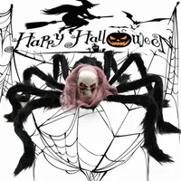 75 cm Realista Black Spider Juguete de felpa fiesta de halloween Ation Haunted House Home Prop Dinor Outdoor Gigante Decoración gigante