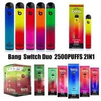 Bang XXL Switch Duo Disposable cigarettes 2in1 2500 puffs 7ml 1100mAh 6% Oil Pods 8 colors Vs RandM pro Dazzle AIR BAR MAX PUFF PL344M