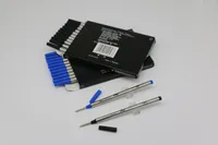 Lot de haute qualité de 12 pcs stylo à rouleaux noirs / bleu 710 recharges moyens POINT POINT DE COLLOCATION MIXTE AVEC COUVERTURE
