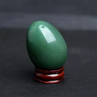 Huevos de cristal de la aventurina verde con la cuerda Yoni Masaje de huevos Masaje de balonmano Massager Ball para la bola de ejercicio Herramienta de masaje de cuidado de la salud