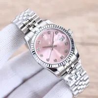 Женские часы Полностью автоматические механические часы 31 мм 28 -мм ремня из нержавеющей стали Алмазные наручные часы Водонепроницаемый дизайн Montre de Luxe Gistames подарок