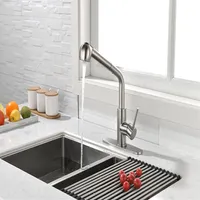 Stati Uniti Stock Cucina dei rubinetti da cucina con spruzzatore di abbassamento, rubinetto singolo della lavandino della cucina con spruzzatore di estraibile, nickel spazzolato196z