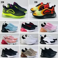 Nike Air Max 270 720 Baby Kids Running Shoes 2021 Coussin Enfants Jeunes Jeunes Garçons Filles En gros Sports de plein air Sneakers 24-35