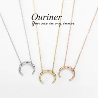 Кулон Ожерелья Oriiner Панк из нержавеющей стали Ожерелье Женщины Horn Moon Chokers для оптовых ювелирных изделий
