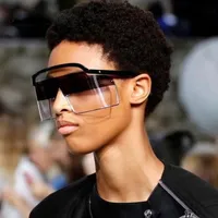 Vintage übergroße Visier Maske Sonnenbrille Frauen Männer 2019 Winddicht Schild Brillen Ein paar Randlose Goggles Sonnencreme Sonnenschutztöne