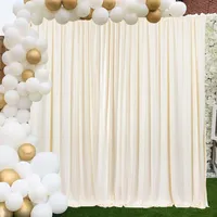 Party Decoration 2.4x1.5m White Sheer Silk Doek Drapes Panelen Opknoping Gordijnen Po Backdrop Wedding Events DIY Textiles