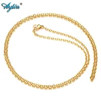 Ayliss 1pc Wholesale 2mm 316L Stainless Steel Anchor Chain Necklace Mens Womens Trendy Jewelry Accessories