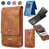 حقيبة الهاتف المحمول محفظة جيب عالمية مع مشبك المغناطيسي فليب فتحة بطاقة محفظة جلد حالة الغطاء