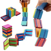 Fidget Toys Colorful Flap Wooden Ladder Blocks Toy Optical Illusion Jacob's Ladder Decompression Toys for children