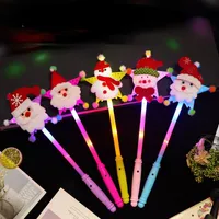 Décoration de fête 12pcs Christmas Led Light Up Hollow Star Santa Claus Snowman Magic Wand Sticks Jouet Enfants Vacances pour adultes