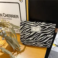 Kosmetische Taschen Fälle Mode Leoparden Zebramuster Beutel Frauen Clutch Canvas Reißverschluss Praktische Reisewäsche Aufbewahrung Schönheit Hülle