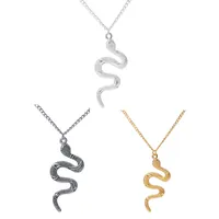 Casual Punk Snake Pendant Necklaces Golden Silver Color Men Women Neck Jewelry Statement Necklace