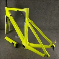 16 색 옐로우 Fluo 개념 탄소 도로 프레임 탄소 자전거 프레임 V3RS C64 자전거 프레임 워크 45cm 48cm 50cm 52cm 54cm 56cm
