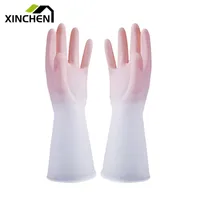 使い捨て手袋Xinchen冬の作業安全女性クリーンツール1ペアのゴムラテックス長い防水食器洗いの世帯Z169