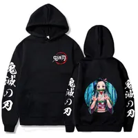 Anime demon slayer hoodie hajuku streetwear hoody kvinnlig avslappnad tyg q0901