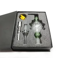 Nektarsamlare Set rökning med två naglar 10/14/18mm glasskål och NC Luxurious Foam Box Packing Smoke Accessories