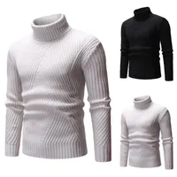 Men&#039;s Sweaters Winter High Pullovers Neck Sweater Turtleneck Knit Slim Warm Long Sleeve Jumper Men Sueteres Para Hombre