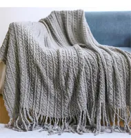 Decken grau jacquard stricken werfen decke bettofa handtuch büro rest nap klimaanlage home textile bett