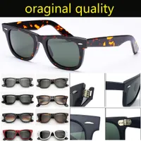 Top -Qualität klassisch 50 mm 54 mm Größe Sonnenbrille Frauen Acetat Rahmen echte Glaslinsen Männliche Sonnenbrille Oculos de Sol