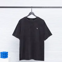 2022SS Sudadera Sandalena Verano Nuevo Alto grado Impresión de algodón de manga corta Cuello redondo T-shirt Color de gran tamaño: negro blanco TT43