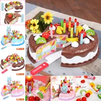 37 sztuk Zabawki Kuchnia Cake Food DIY Udawaj Zagraj Owoce Cięcie Urodziny Zabawki Dla Dzieci Plastikowe Edukacyjne Dziecko Dzieci Prezent Gyh 1270 Y2
