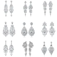 Luxury Cubic Zirconia Long Drop Earring for Women Wedding Dangle Earrings Party Indian Jewelry Accessories Gift