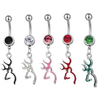 D0067 Browning Deer Belly Navel Button Ring Mix Colors
