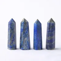 Lapis Lazuli Surowy Kwarcowy Wieża Sztuka Ornament Mineralny Wands Healing Wands Reiki Chakra Energy Stone Natural Crystal Point