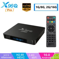 スマートアンドロイド10テレビボックスAllWinner H313 X96Q Pro 2.4G WiFi 4KメディアプレーヤーYouTube HDセットトップボックスPK X96 MINI