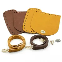 Bag delar tillbehör 3st mode jordfärg set manuell diy nålkrok vävd botten omslag handväska bälte spänne mocka