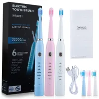 Slimme 5-speed Draagbare oplaadbare volwassen tandenborstel, zacht haar, sonische vibratie en waterdichte elektrische tandenborstel