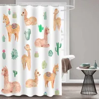 Rideaux de douche MTMETTY Rideau à motif Alpaca Rideau étanche Polyester Screen pour la salle de bain Décoration de la maison