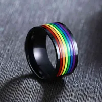 Zorcvens 316L roestvrij staal Mens verlovingsring, regenboog, lgbt, mode, homo en lesbisch, cadeau creativiteit, 2021