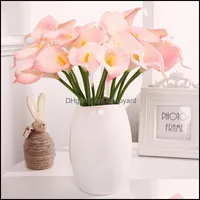 Decorative Flowers & Wreaths Festive Party Supplies Home Garden 10Pcs Calla Lily Artificial Flower Plastic Fake Wedding Holding For Decorati