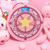 かわいいピンクの魔法のアレイの浴室のスケールのLCDの表示電子デジタルボディの計量スマートファットバランスフロアH1229