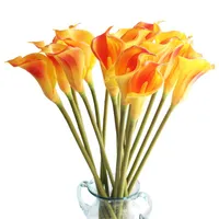 Kwiaty dekoracyjne Wieńce 1 PC Sztuczne Dekoracje Ślubne PU Calla Lily Bouquets Home Jesieni Rośliny Fake Flores
