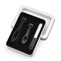3pcs / set Nail Clippers Stainless Steel Cutter Toenail File Manicure Trimmer för tjocka naglar med låda - typ B