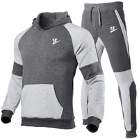 Moda odzież męska swetry sweter bawełniane Mężczyźni Designer Dresy Z Kapturem Dwa kawałki + Spodnie Koszule Sportowe Spadek Winter Track Garnitur