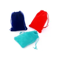 50 sztuk 10x12cm Coloful Bag Jewelry Packing Velvet Slostring Stuksy mogą być dostosowane torby na prezenty cukierków ślubnych
