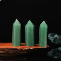 Naturalny Dongling Jade Surowy Kamień Polerowany Sześciokątna Pojedyncza Szpiczasta Energia Kryształowa kolumna Home Office Feng Shui Biżuteria Prezent