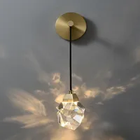 Modern Crystal Wall Lamp Prism Diamond High Light Transmission LED Living Room Bedroom Indoor Lighting Year Gift