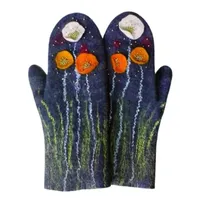Cinq doigts Gants Femmes Hiver Faux Cachemire Plein Finge Floral Wolf Chat Animal 3D Imprimer épaissir des mitaines thermiques à vent chauds chauds
